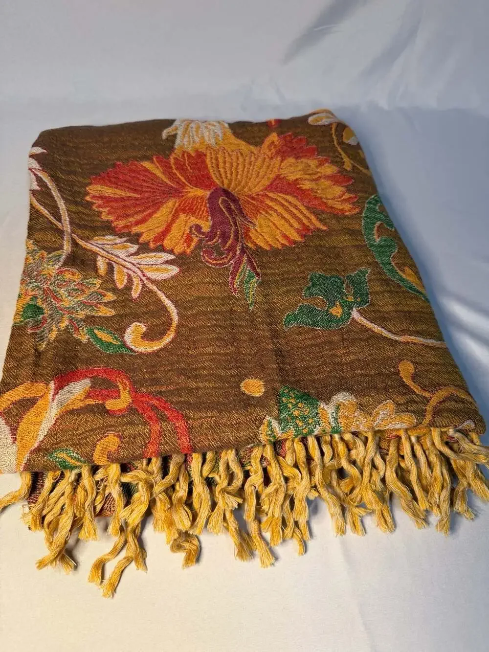 World Market Floral Tapestry Throw